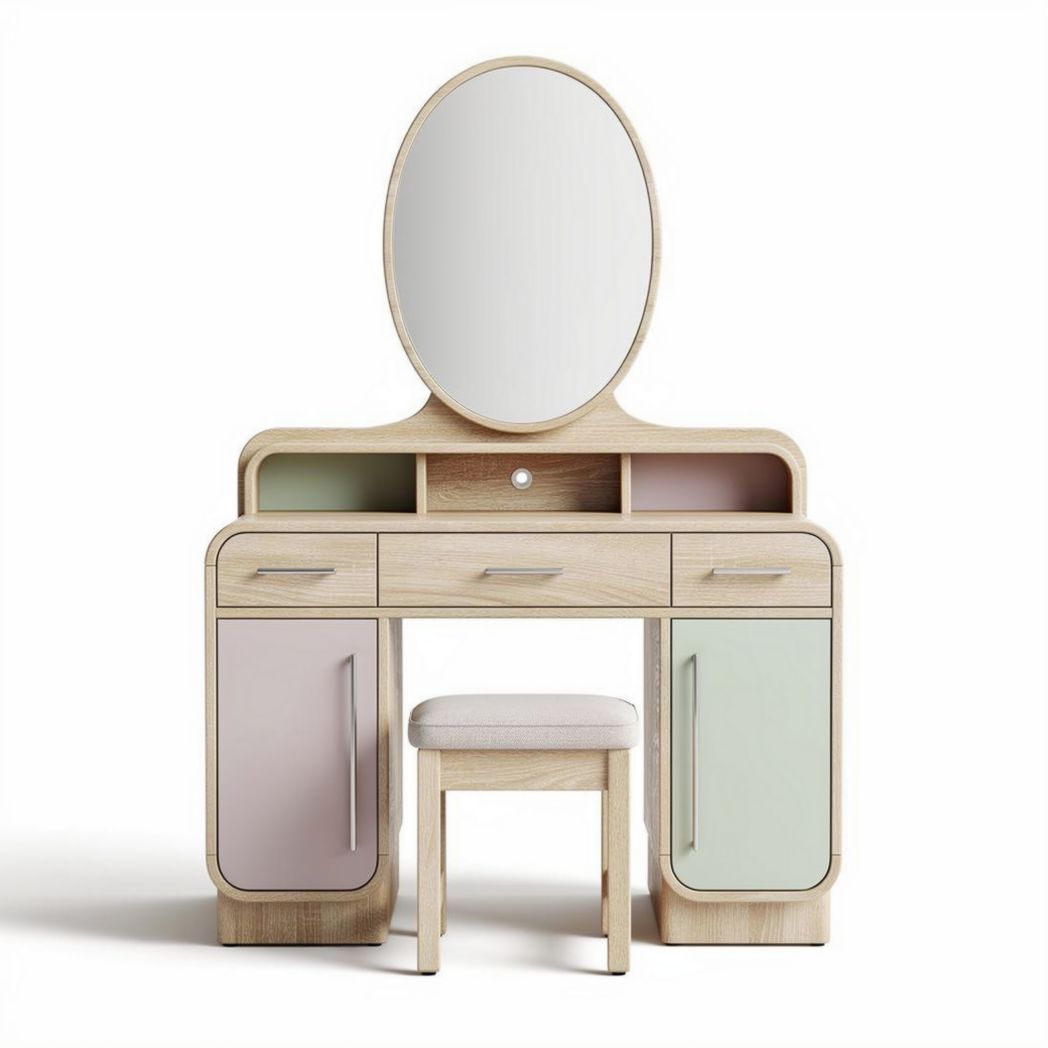 Wooden Vanity Table with Mirror – Suitable for Dressing Areas – Made of Engineered Wood – 90 x 40 x 150cm
