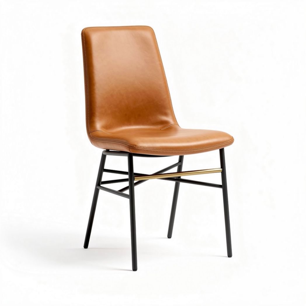 Leather Dining Chair for Indoor Use with Metal Frame – 40 x 45 x 90cm