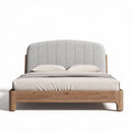 Wooden Bed Frame with Upholstered Headboard for Bedroom Use – 200 x 160 x 90cm