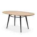 Oval Dining Table for Home and Restaurant Use, Made of Wood with Metal Legs, 150 x 80 x 75cm