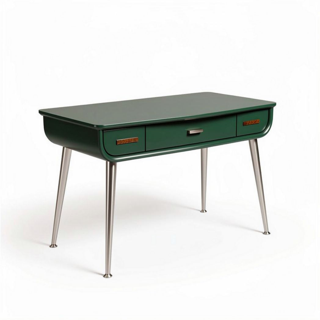 Green Modern Writing Desk – Suitable for Office or Study – Metal and Wood Combination – 120 x 60 x 75cm