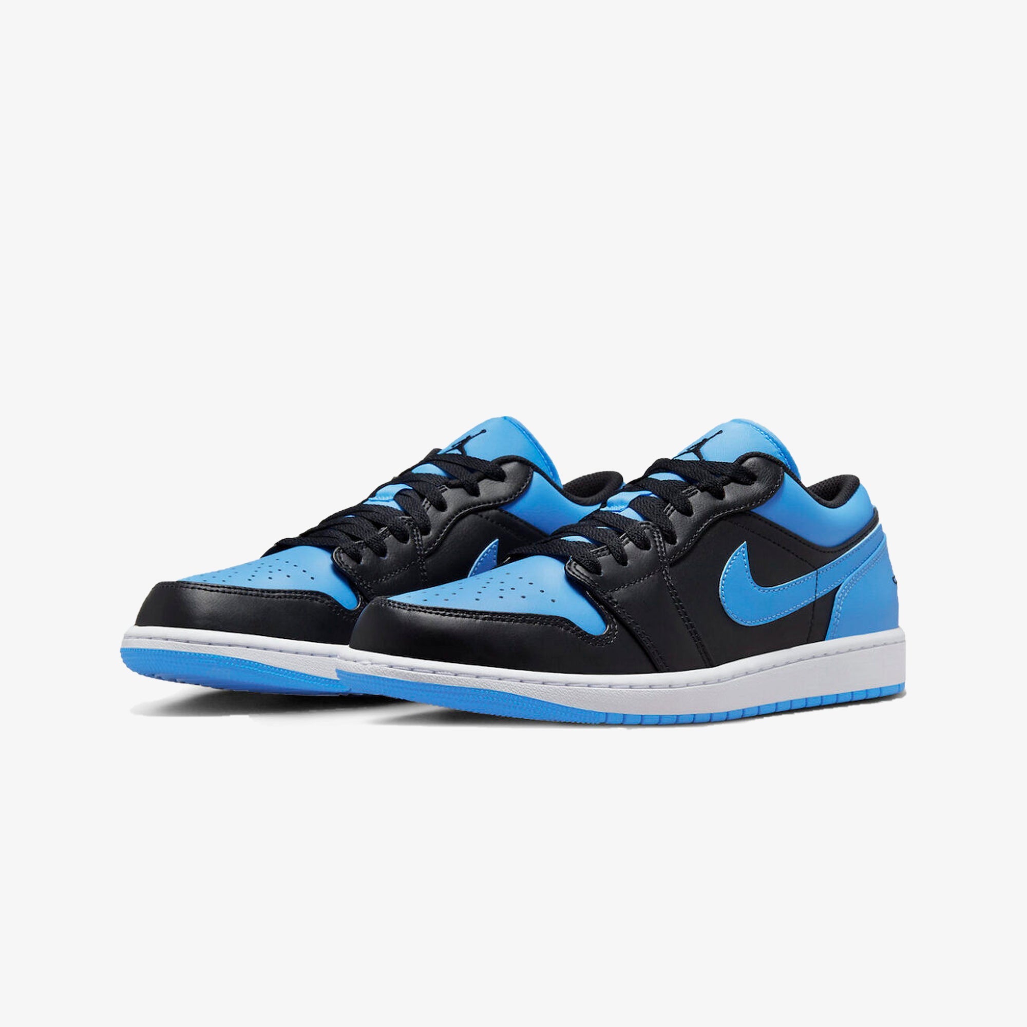 AIR JORDAN 1 LOW  BLACK/BLACK-UNIVERSITY BLUE-WHITE  (GS)