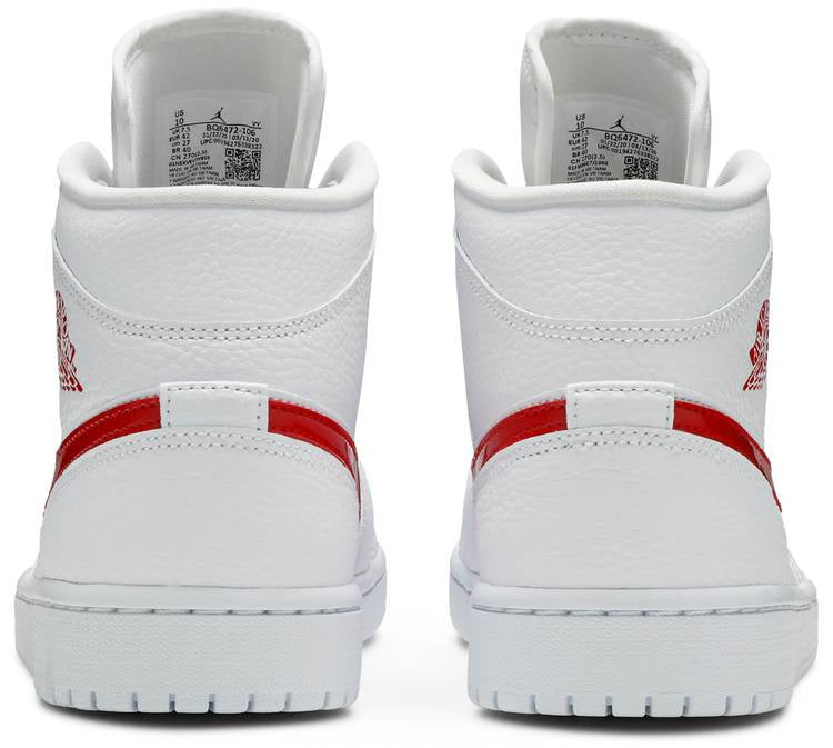 Air Jordan 1 Mid  White University Red  BQ6472-106