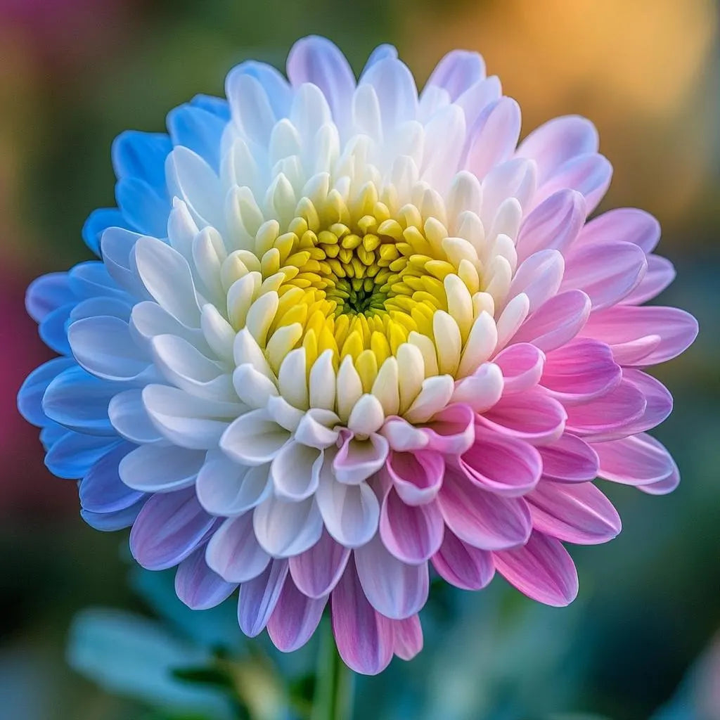 Rainbow Chrysanthemum Seeds Colorful Blooming Perennials Easy to Grow Decorative Flower for Garden Balcony or Pots Long-Lasting Blooms(4 Seeds)
