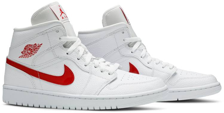 Air Jordan 1 Mid  White University Red  BQ6472-106