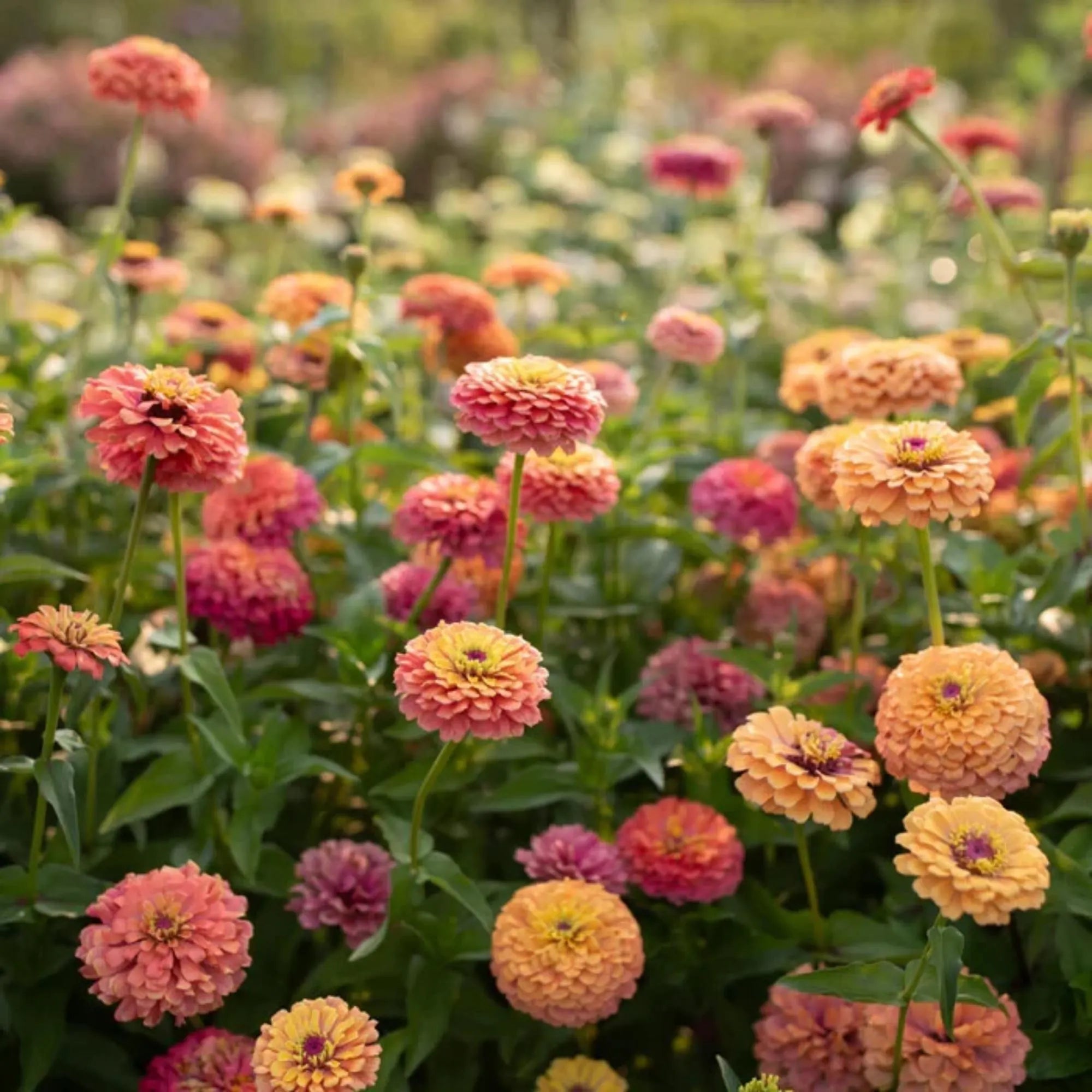 50/250/500+ Seeds | Unicorn Mix Zinnia Flower Seeds, Ornamental Annual Blooms, Pollinator Friendly Cottage Garden Flowers For Borders, Non GMO(50 Seeds)